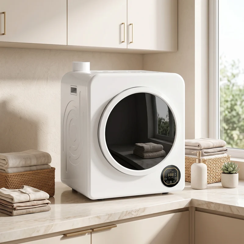 18 lb Portable Electric Dryer 1300W with Stainless Steel Tub, Touch Panel