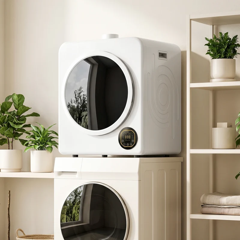 18 lb Portable Electric Dryer 1300W with Stainless Steel Tub, Touch Panel