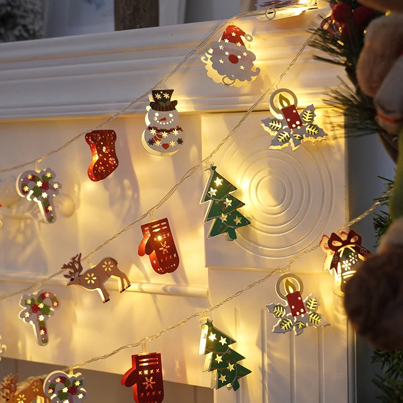 🎅 LED-Lichterkette mit Weihnachtsmann