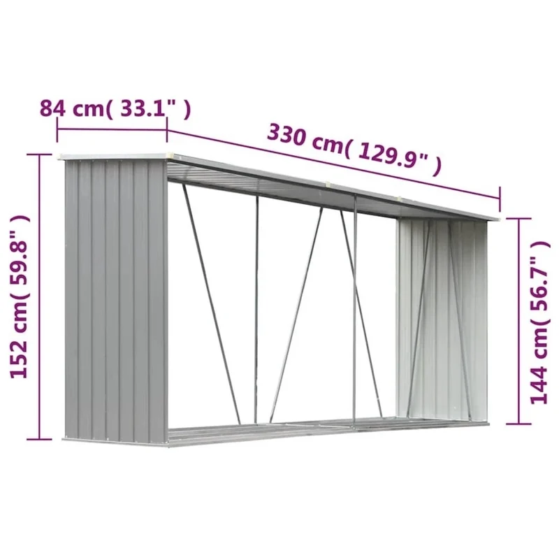 Brennholzlager Holzlager Kaminholzregal 330×84×152cm