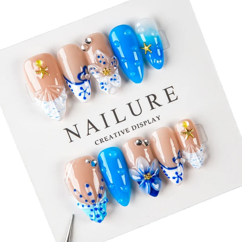 Künstlerisches Themen Druck-on Nagelkunstset