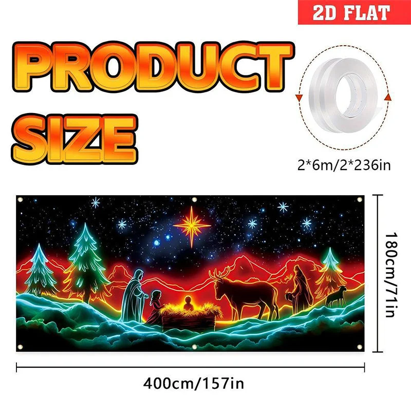 🔥Black-Friday-Mega-Angebot – 50 % Rabatt!🔥🎉UV-fluoreszierendes Weihnachtsbanner
