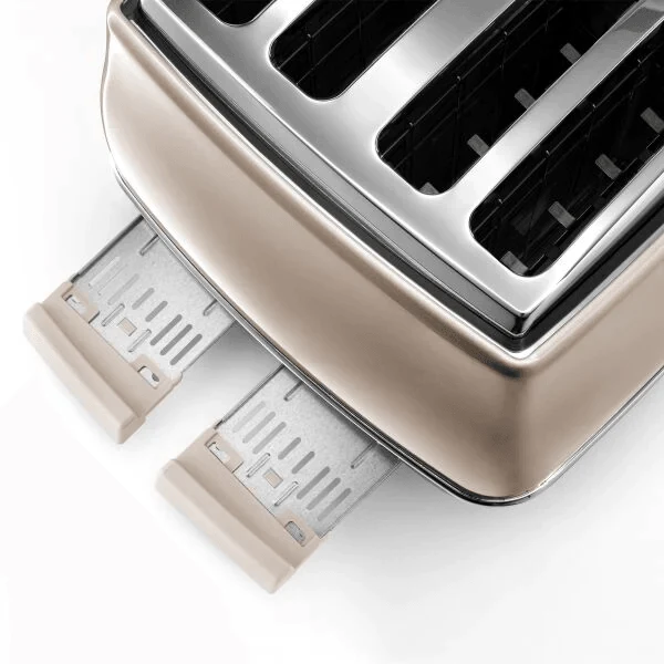 DeLonghi Icona Metallics 1800W 4 Slice Toaster - Beige | CTOT4003.BG