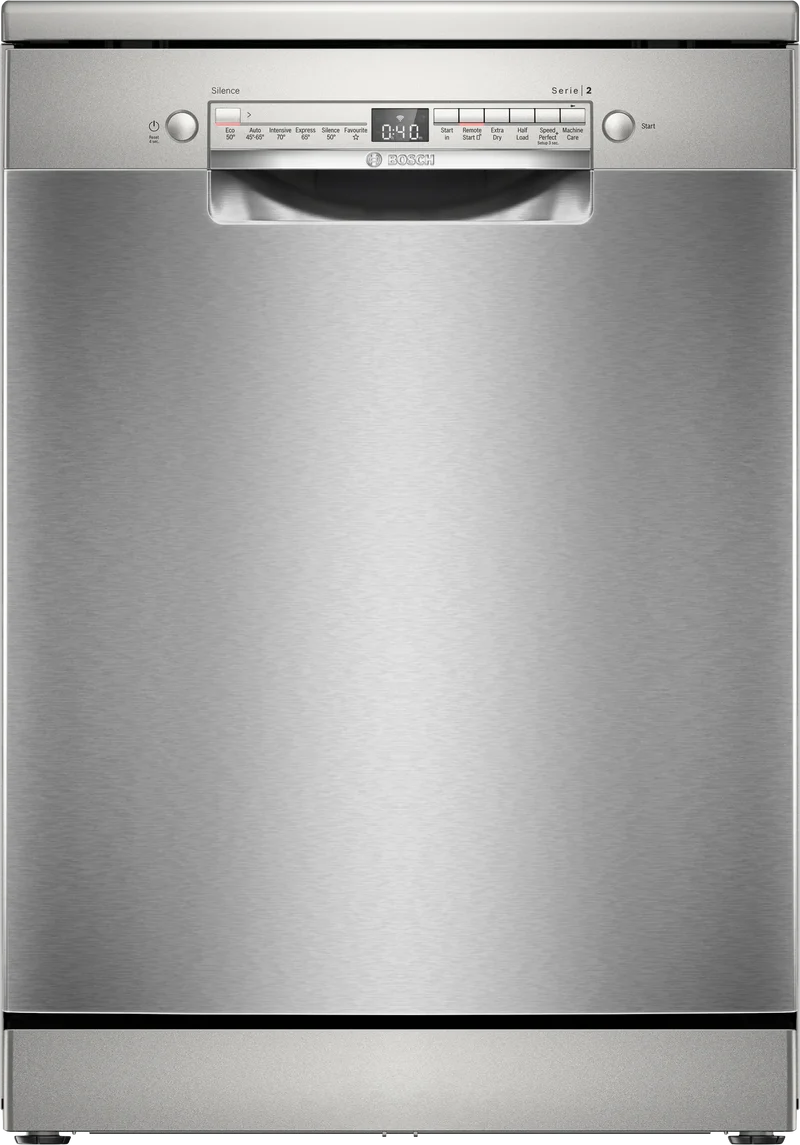 Bosch Series 2 60CM freistehend Standard Geschirrspüler - Brushed Steel | SMS2HVI06G
