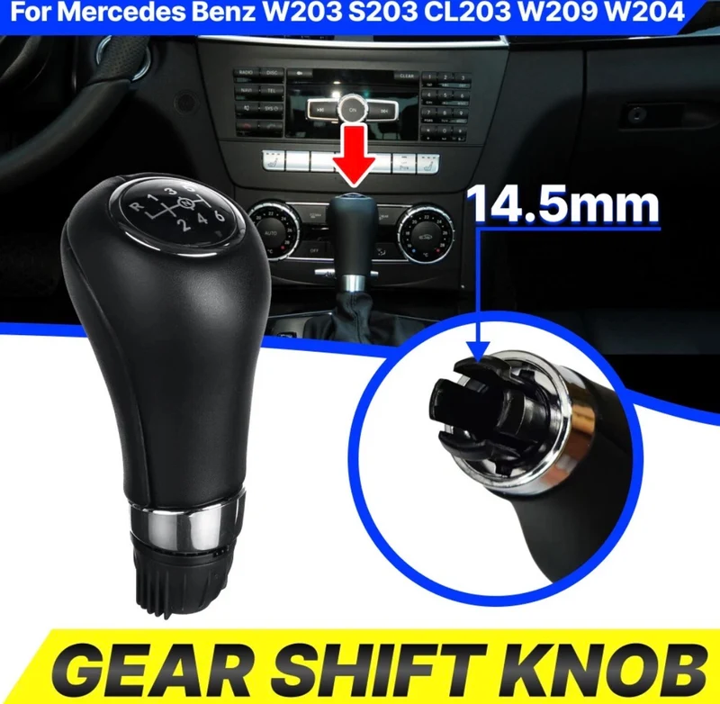 6 Gang Schaltknauf Schalthebel Knauf Hebel für Mercedes-Benz W203 W209 W204 C250