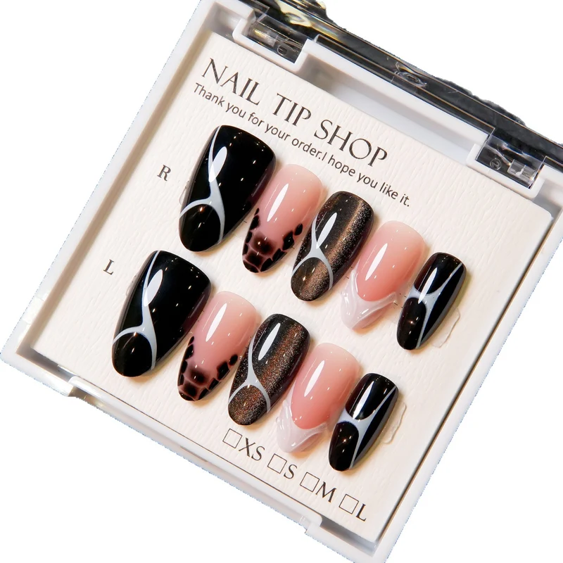 Künstlerische Stiletto Druck-on Nagelkunst