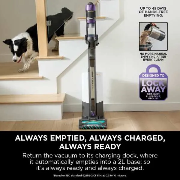 Shark Power Detect Clean & Empty Cordless Pet Staubsauger - Weiß & Java Grau | IP3251UKT