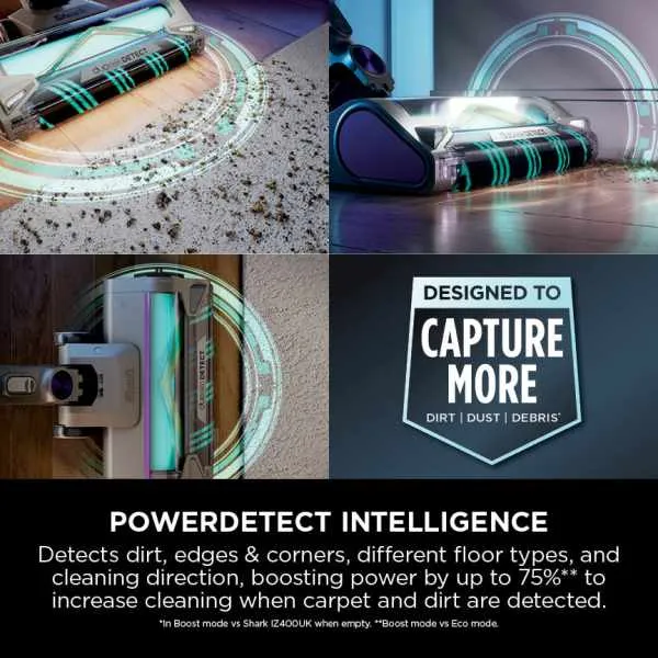 Shark Power Detect Clean & Empty Cordless Pet Staubsauger - Weiß & Java Grau | IP3251UKT