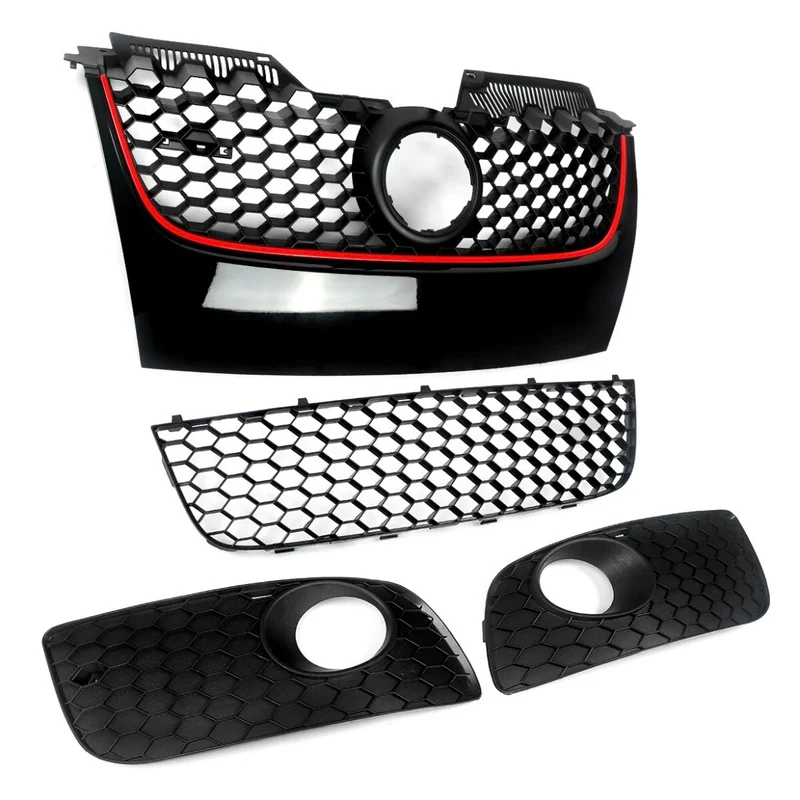 Vorne Zentral Kühlergrill Gitter Für VW GOLF Mk5 ESTATE GTI Jetta 06-09 Schwarz