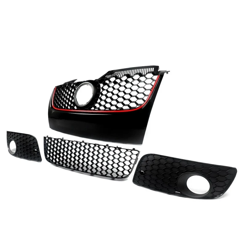 Vorne Zentral Kühlergrill Gitter Für VW GOLF Mk5 ESTATE GTI Jetta 06-09 Schwarz