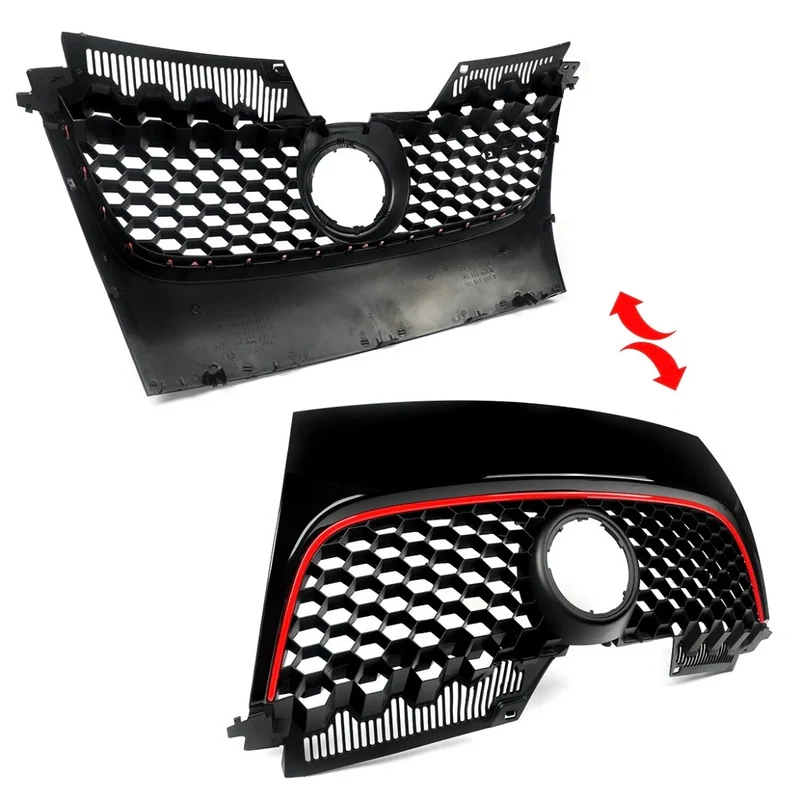 Vorne Zentral Kühlergrill Gitter Für VW GOLF Mk5 ESTATE GTI Jetta 06-09 Schwarz