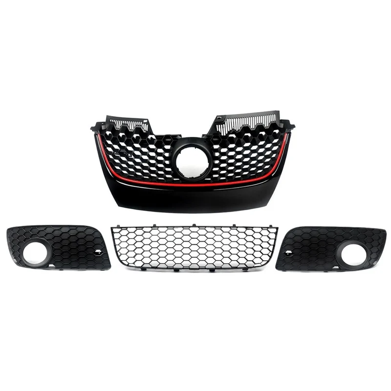 Vorne Zentral Kühlergrill Gitter Für VW GOLF Mk5 ESTATE GTI Jetta 06-09 Schwarz