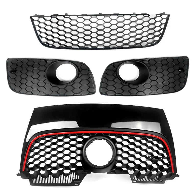 Vorne Zentral Kühlergrill Gitter Für VW GOLF Mk5 ESTATE GTI Jetta 06-09 Schwarz