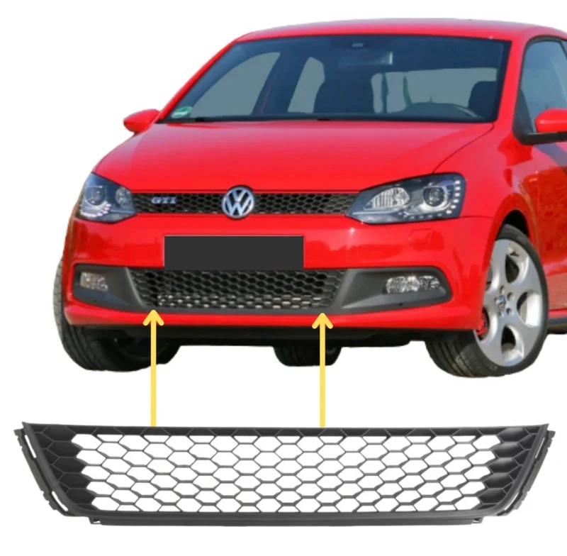 Stoßstange Gitter Blende Vorne Mitte Unten für VW Polo 6R GTi 6R0853677C9B9