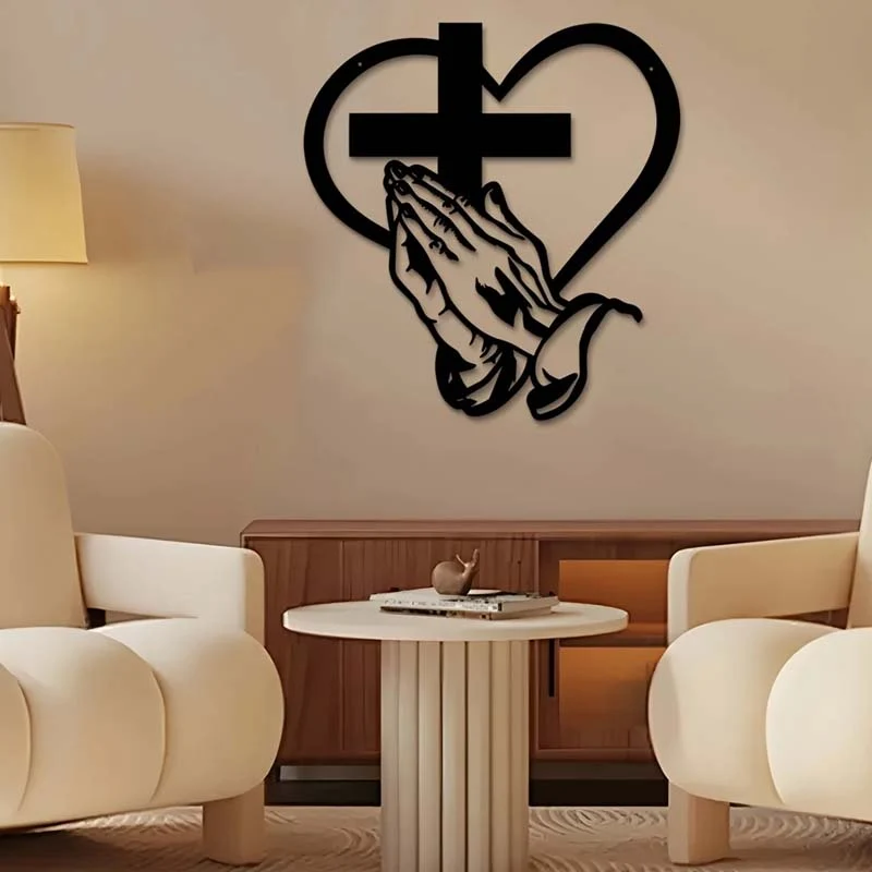 🎅🏻Weihnachtsverkauf🎁Elegante christliche Herz & Kreuz Wandkunst