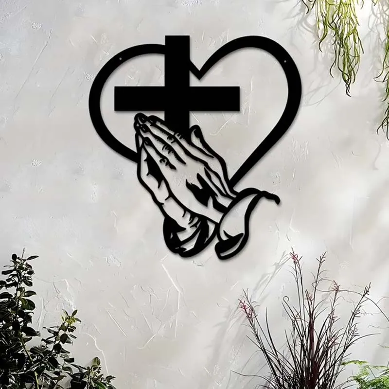 🎅🏻Weihnachtsverkauf🎁Elegante christliche Herz & Kreuz Wandkunst