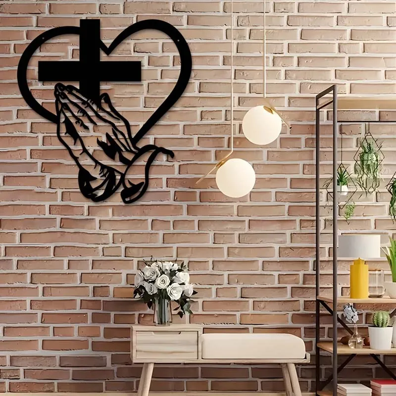 🎅🏻Weihnachtsverkauf🎁Elegante christliche Herz & Kreuz Wandkunst