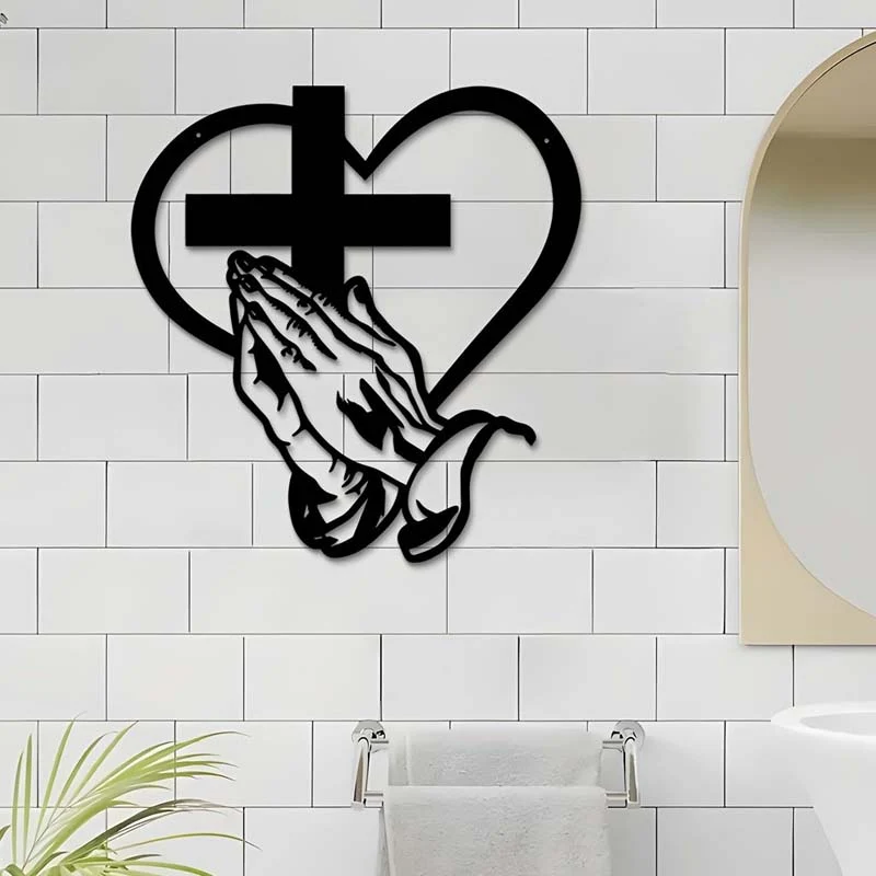 🎅🏻Weihnachtsverkauf🎁Elegante christliche Herz & Kreuz Wandkunst