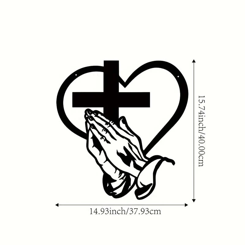 🎅🏻Weihnachtsverkauf🎁Elegante christliche Herz & Kreuz Wandkunst