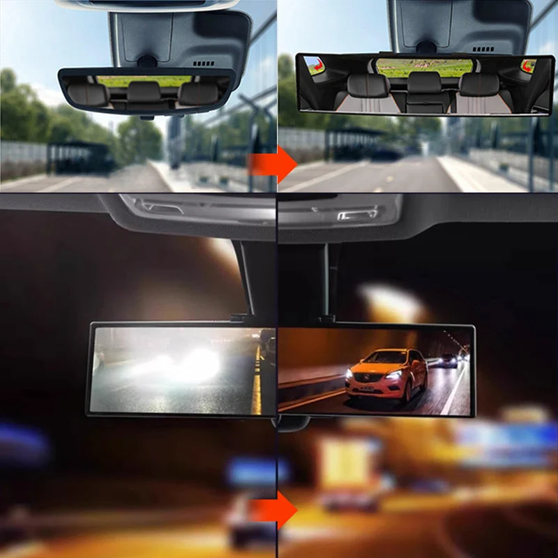Breiter Rückspiegel mit gebogener Form für Autos