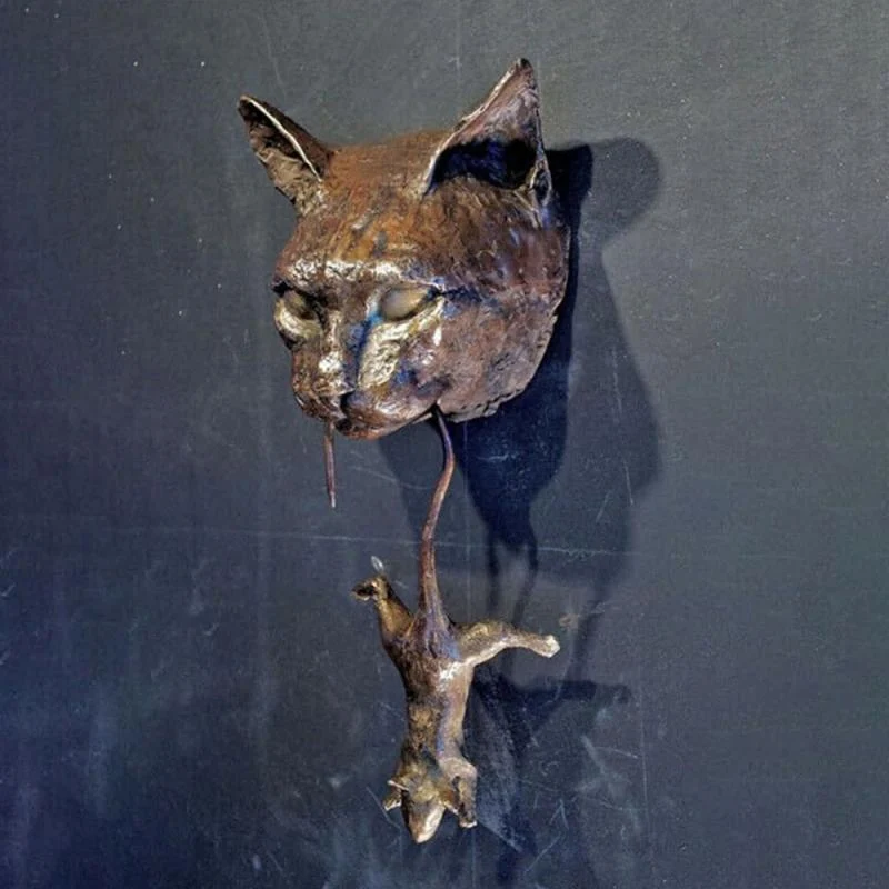 Skanto | Kreativer Katzen- und Maus-Metall-Türklopfer