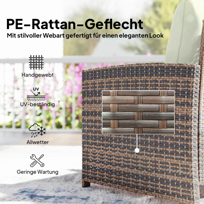 Gartenmöbelset Sitzgruppe 2er Sofa 2 Sessel Beistelltisch