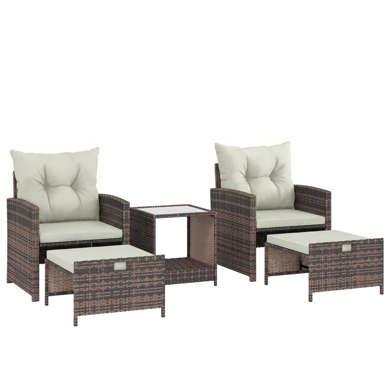 Gartenmöbelset Sitzgruppe 2er Sofa 2 Sessel Beistelltisch