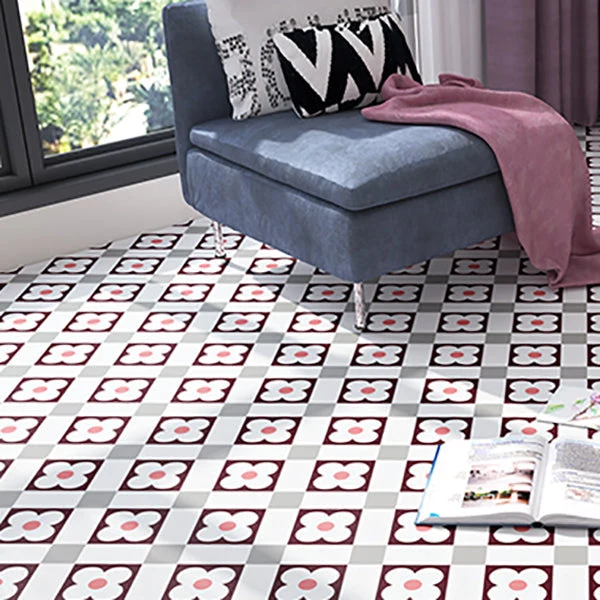 Skanto | Mehrfarbiger Vinyl-Dielenboden zum Abziehen und Aufkleben in Porzellanfliesenoptik PVC-Boden