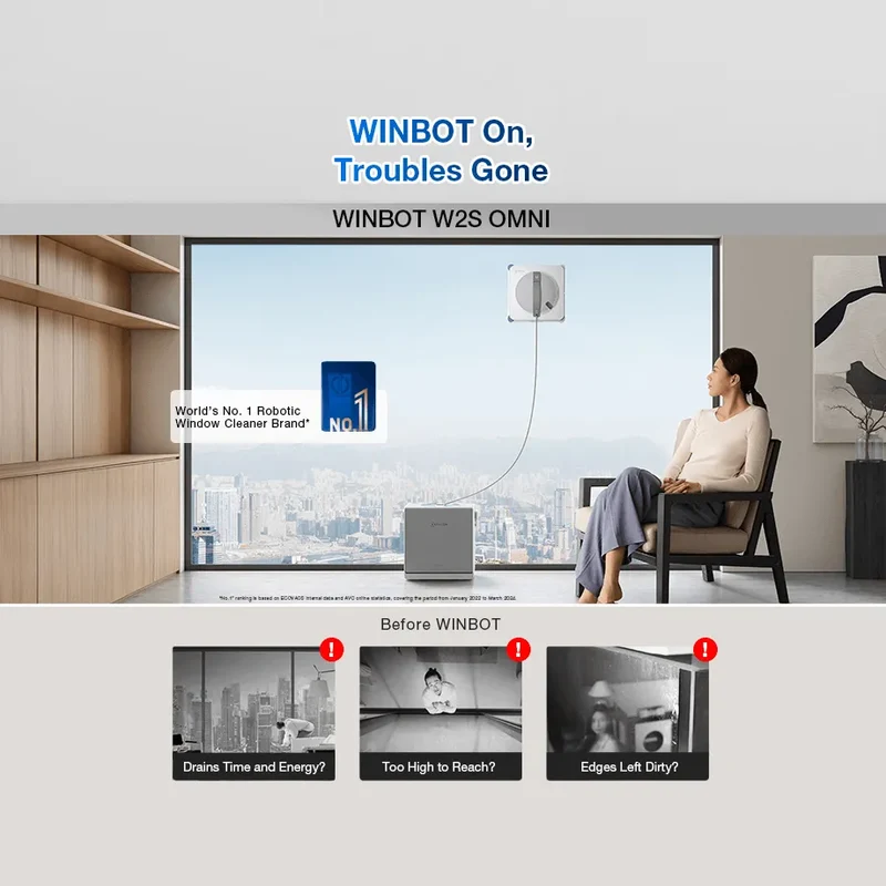 Ecovacs Winbot W2S Omni Window Cleaning Robot | 270-WG893-12