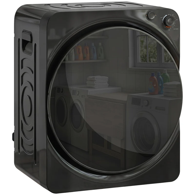 5kg Vented Tumble Dryer, 1000W, 5 Drying Modes, Stainless Steel Drum, Black