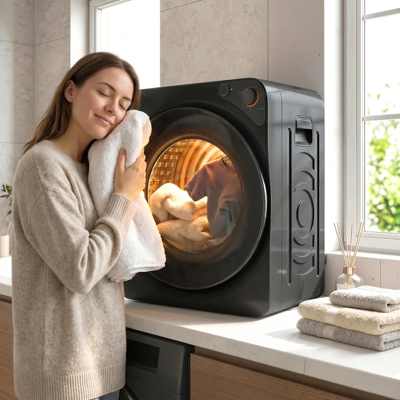5kg Vented Tumble Dryer, 1000W, 5 Drying Modes, Stainless Steel Drum, Black