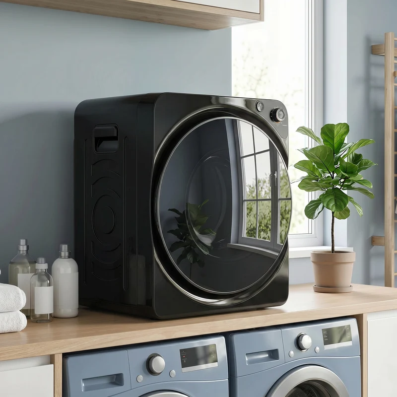 5kg Vented Tumble Dryer, 1000W, 5 Drying Modes, Stainless Steel Drum, Black