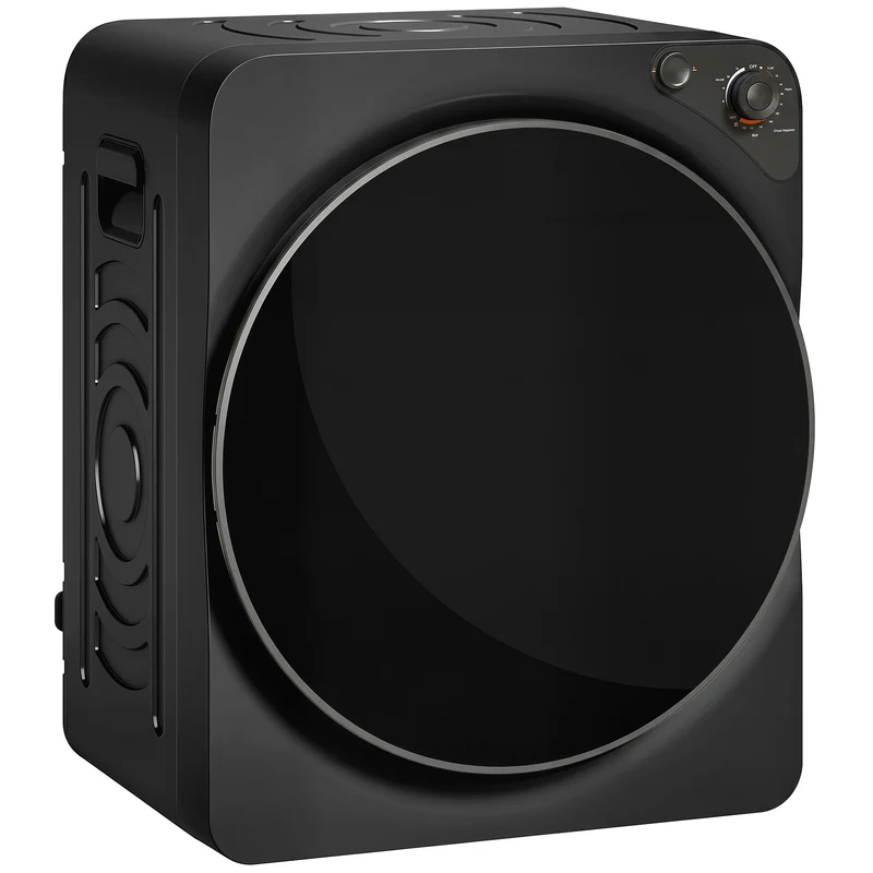 5kg Vented Tumble Dryer, 1000W, 5 Drying Modes, Stainless Steel Drum, Black