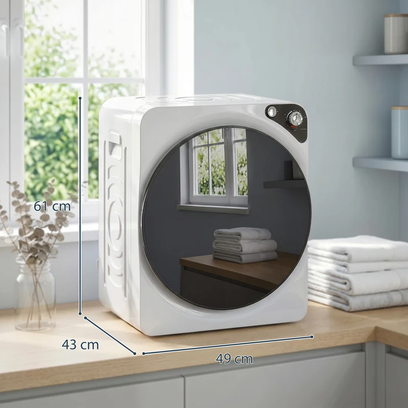 5kg Vented Tumble Dryer, 1000W, 5 Modes, Stainless Steel Drum, White