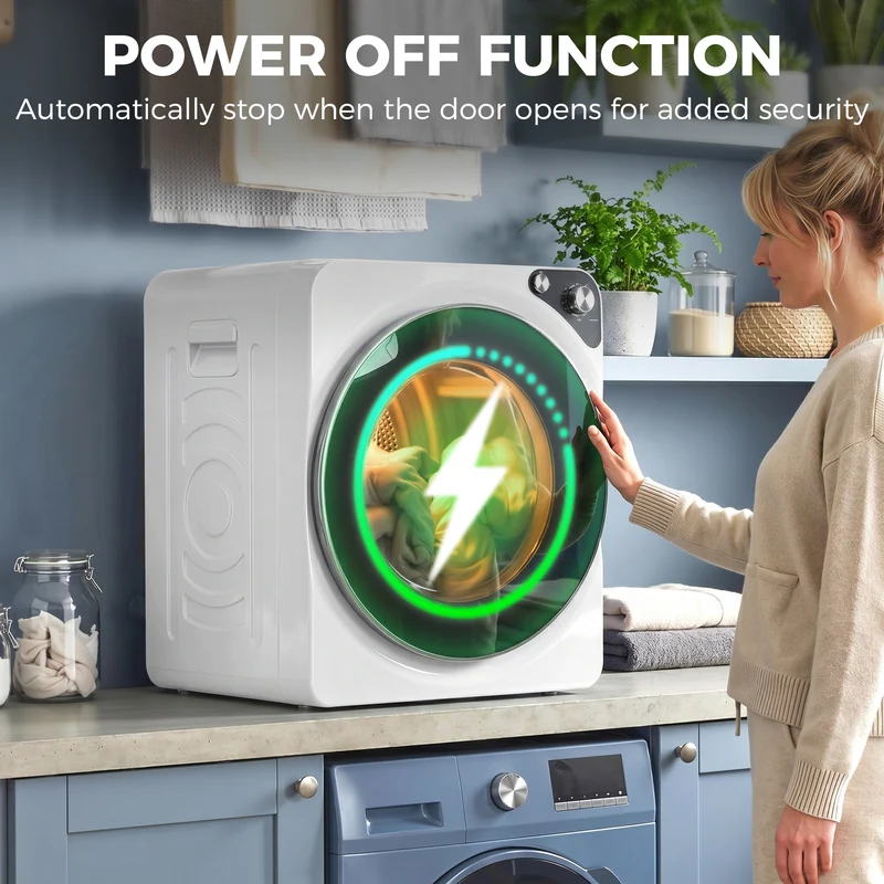 5kg Vented Tumble Dryer, 1000W, 5 Modes, Stainless Steel Drum, White