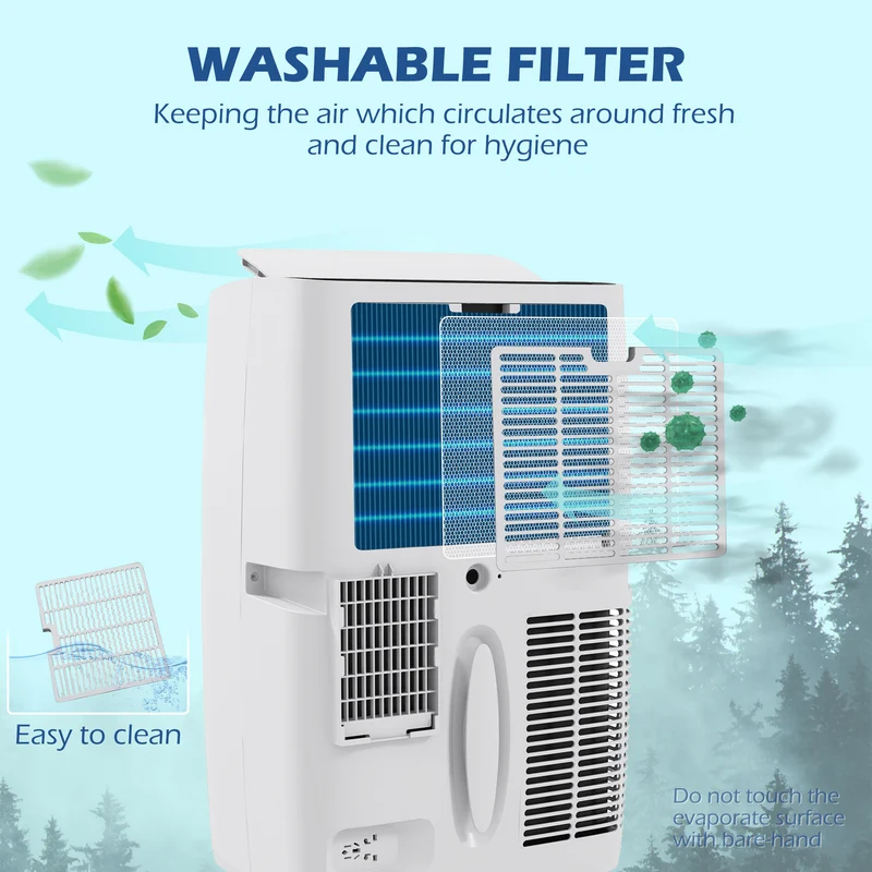 14000 BTU Air Conditioning Unit, 3-in-1 Portable Cooling Fan with Remote, Window Kit, 40m2