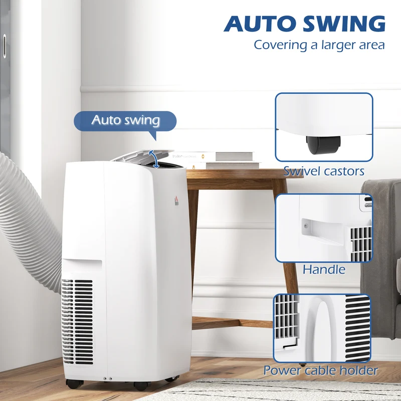 14000 BTU Air Conditioning Unit, 3-in-1 Portable Cooling Fan with Remote, Window Kit, 40m2