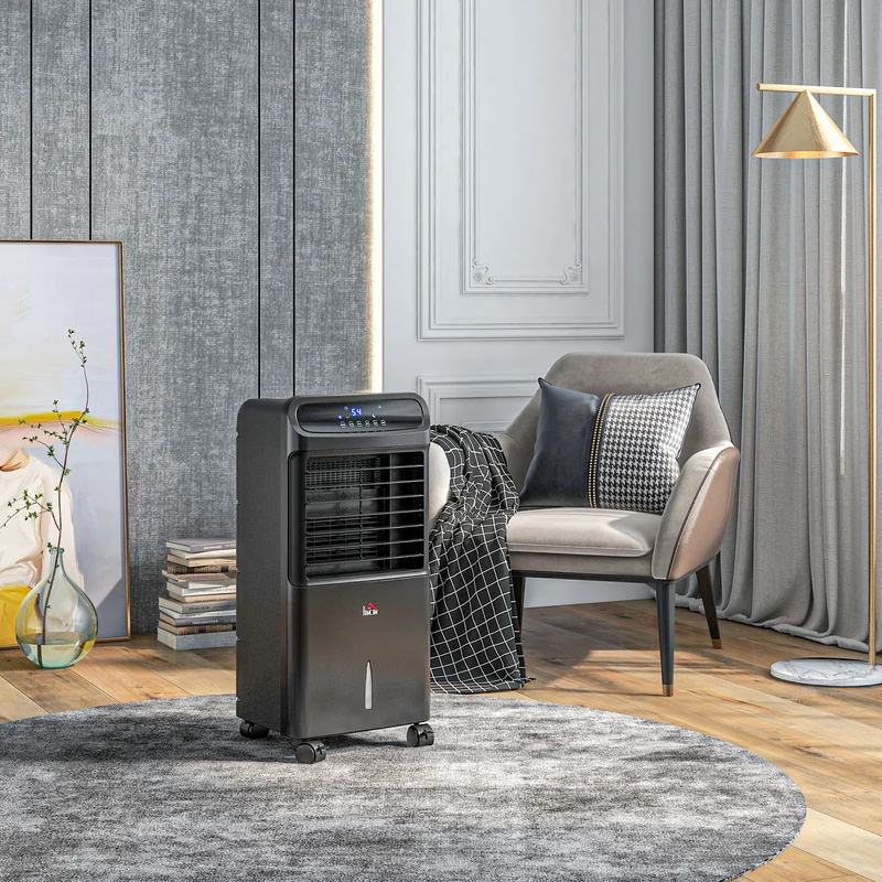 32" Evaporative Air Cooler with 3.2 Gal Water Tank, 3-In-1 Ice Cooling Fan Black