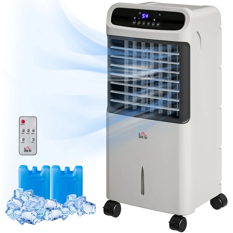 32" Evaporative Air Cooler with 3.2 Gal Water Tank, 3-In-1 Ice Cooling Fan Gray