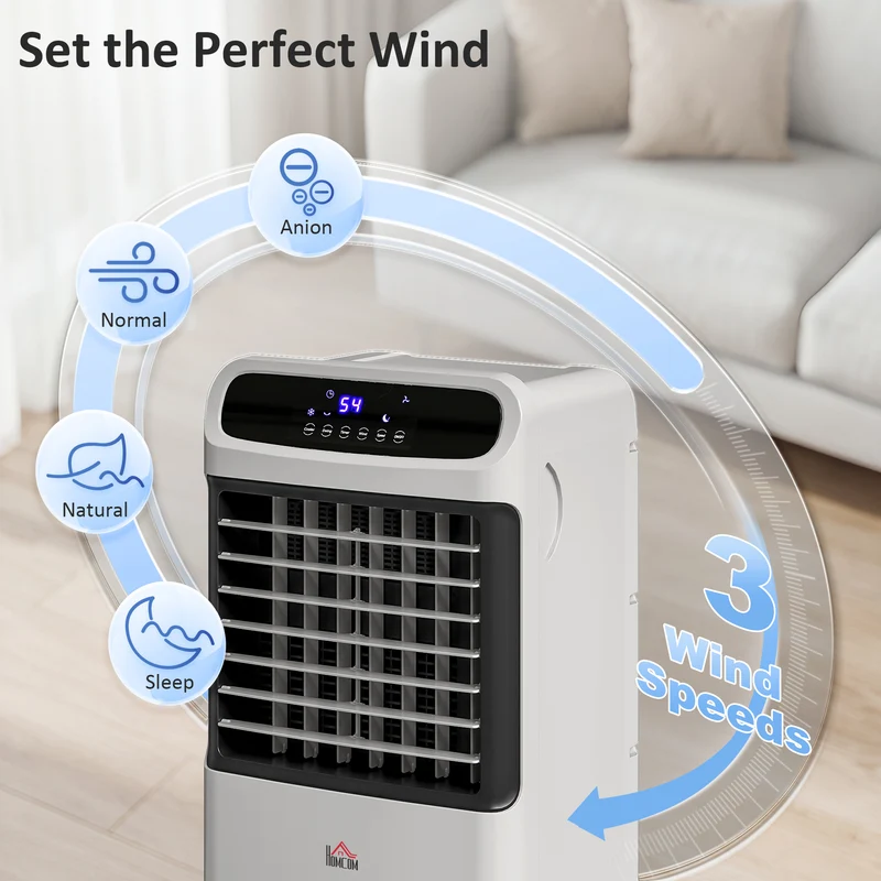 32" Evaporative Air Cooler with 3.2 Gal Water Tank, 3-In-1 Ice Cooling Fan Gray