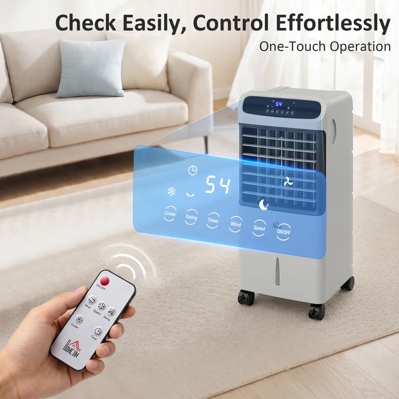 32" Evaporative Air Cooler with 3.2 Gal Water Tank, 3-In-1 Ice Cooling Fan Gray