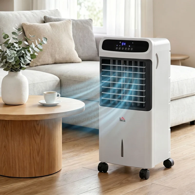 32" Evaporative Air Cooler with 3.2 Gal Water Tank, 3-In-1 Ice Cooling Fan Gray