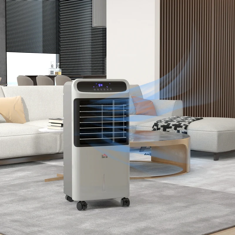 32" Evaporative Air Cooler with 3.2 Gal Water Tank, 3-In-1 Ice Cooling Fan Gray