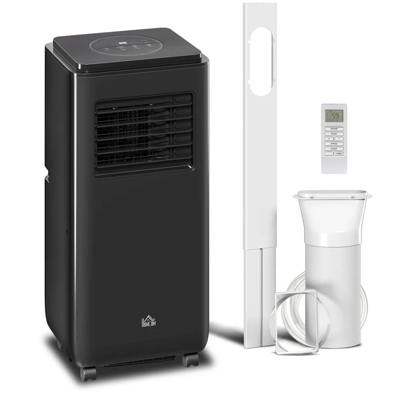 10000 BTU Portable AC for rooms up to 345 sq ft, 3-in-1 Cool & Dehumidify, Black