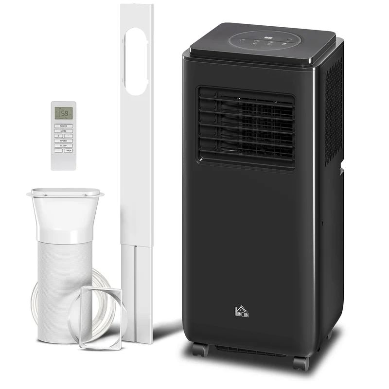 8000 BTU Portable Air Conditioner up to 345 sq ft with Dehumidifier, Black