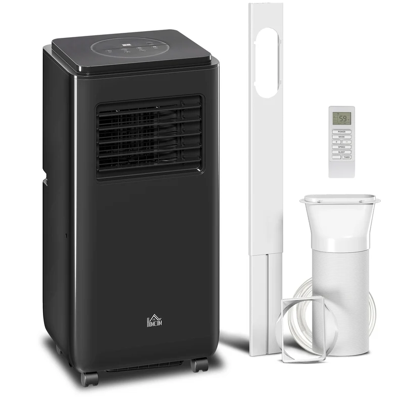8000 BTU Portable Air Conditioner up to 345 sq ft with Dehumidifier, Black