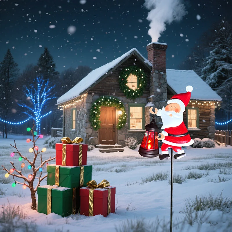 🎅 50% RABATT JETZT! ✨ Solarbetriebene Gartenleuchte mit Weihnachtsmannmotiv - 16 Farbmodi mit IP44 Wasserschutz für Festliche Außendekoration 🌟🔋