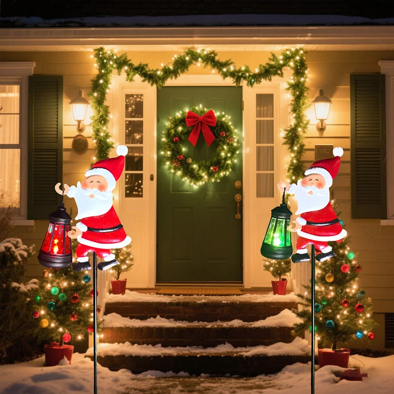 🎅 50% RABATT JETZT! ✨ Solarbetriebene Gartenleuchte mit Weihnachtsmannmotiv - 16 Farbmodi mit IP44 Wasserschutz für Festliche Außendekoration 🌟🔋