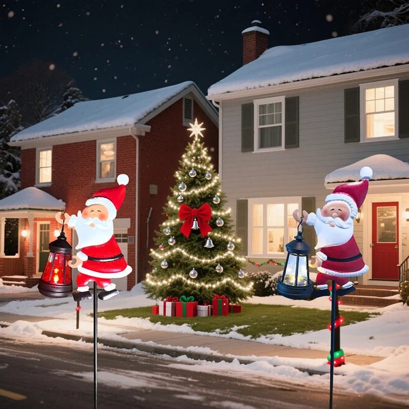🎅 50% RABATT JETZT! ✨ Solarbetriebene Gartenleuchte mit Weihnachtsmannmotiv - 16 Farbmodi mit IP44 Wasserschutz für Festliche Außendekoration 🌟🔋