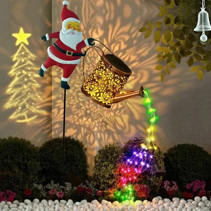 🎅 50% RABATT JETZT! ✨ Solarbetriebene Gartenleuchte mit Weihnachtsmannmotiv - 16 Farbmodi mit IP44 Wasserschutz für Festliche Außendekoration 🌟🔋